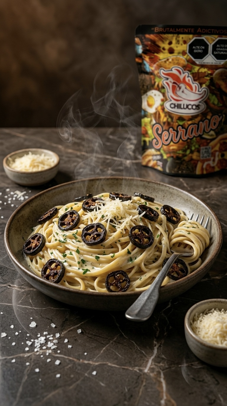 Pasta con toque de fuego